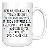 freedomlook Personalized Bernedoodle Dog Dad Mug, Bernedoodle Mens, Bernedoodle Dog Daddy Mug, Cross-Breed Bernedoodle Dog Owner Present (15 oz)