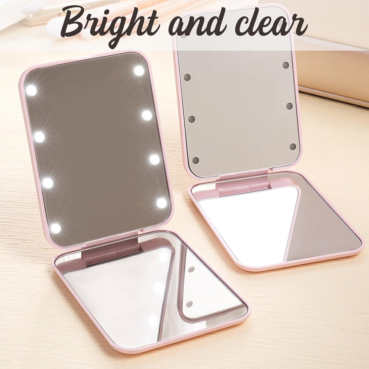 callie Personalized Travel Makeup Mirror, Custom Cartoon Character Birth Flower with Name on Portable Mirror, Pocket Mirror for Women, Birthday Gifts for Women