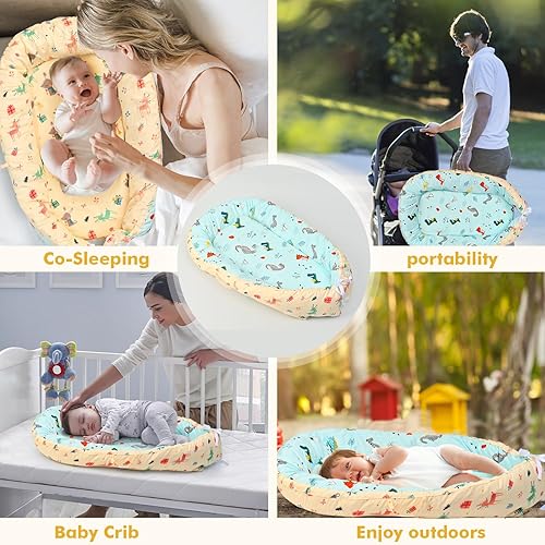 Miniatura 6 de Tumbona de bebé para recién nacido, funda extraíble para nido infantil para bebés, niñas, niños, funda suave y transpirable para dormir para bebés