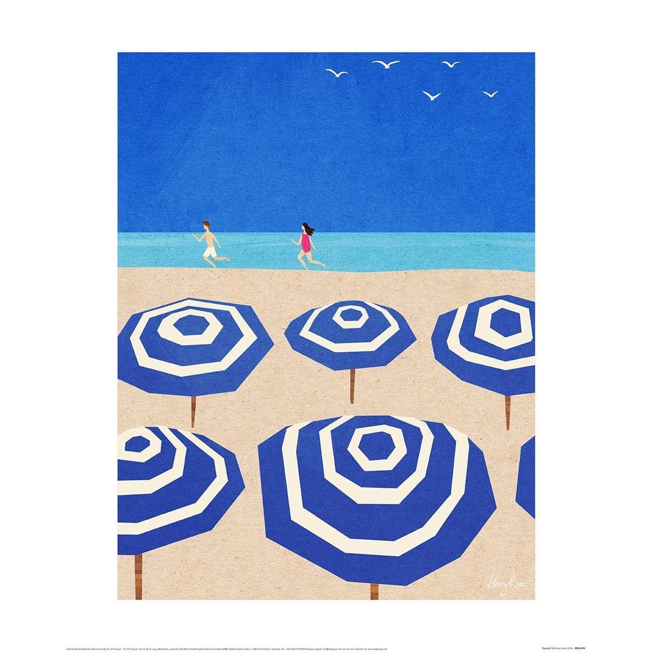 Henry Rivers Boys Blue/White Parasol Print (50Cm X 40Cm) ()