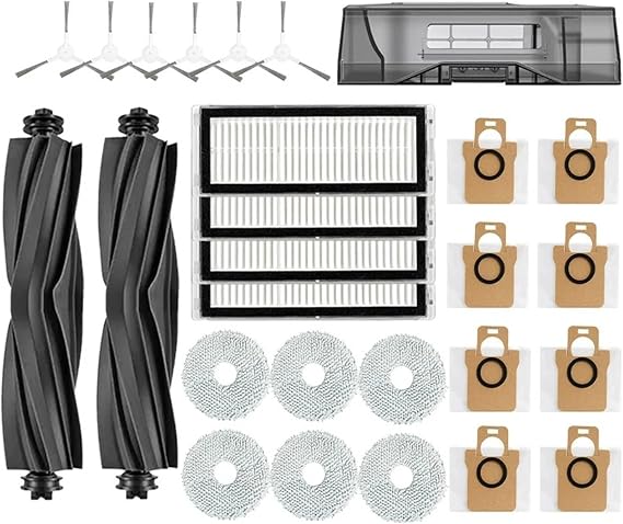 Compatible For Dreame L20 Ultra L30 Ultra Robot Vacuum 5-in-1 Maintenance Kit With HEPA Filter(Yellow)