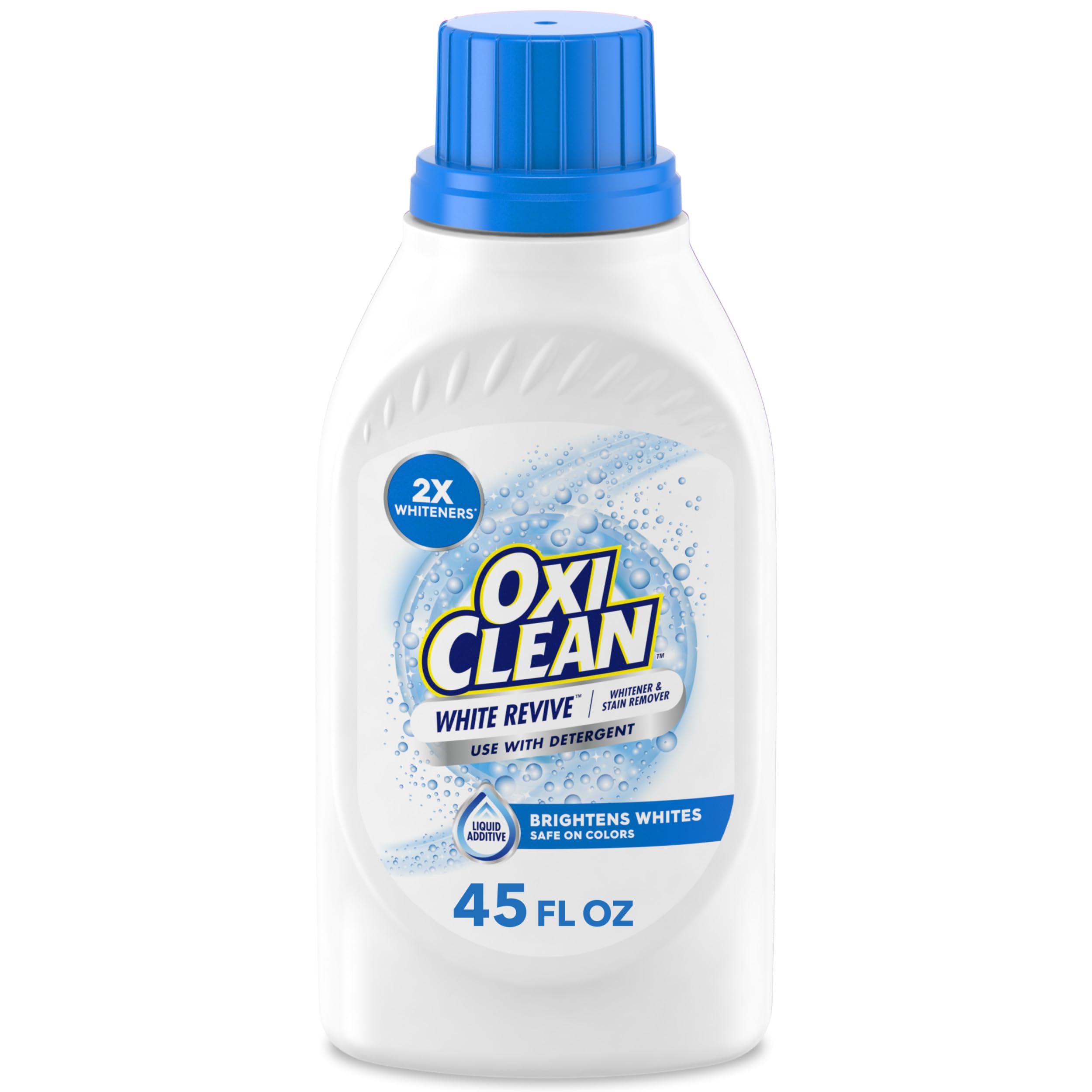 OxiClean White Revive Whitener Stain Remover Liquid Additive Water-Activated Oxygen Bleach for Laundry 45 fl oz