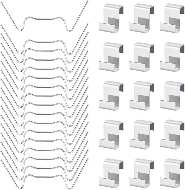 KINGLAKE 100Pcs Greenhouse Glass Clips Stainless Steel (50 Pcs Greenhouse Glass W Wire Clips and 50 Glazing Overlap Z Clips) for Fixing Aluminium Greenhouses Panels, Polycarbonate Glass Panes