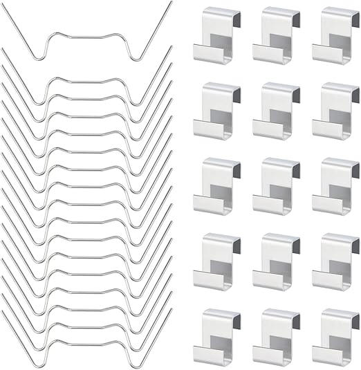 KINGLAKE 100Pcs Greenhouse Glass Clips Stainless Steel (50 Pcs