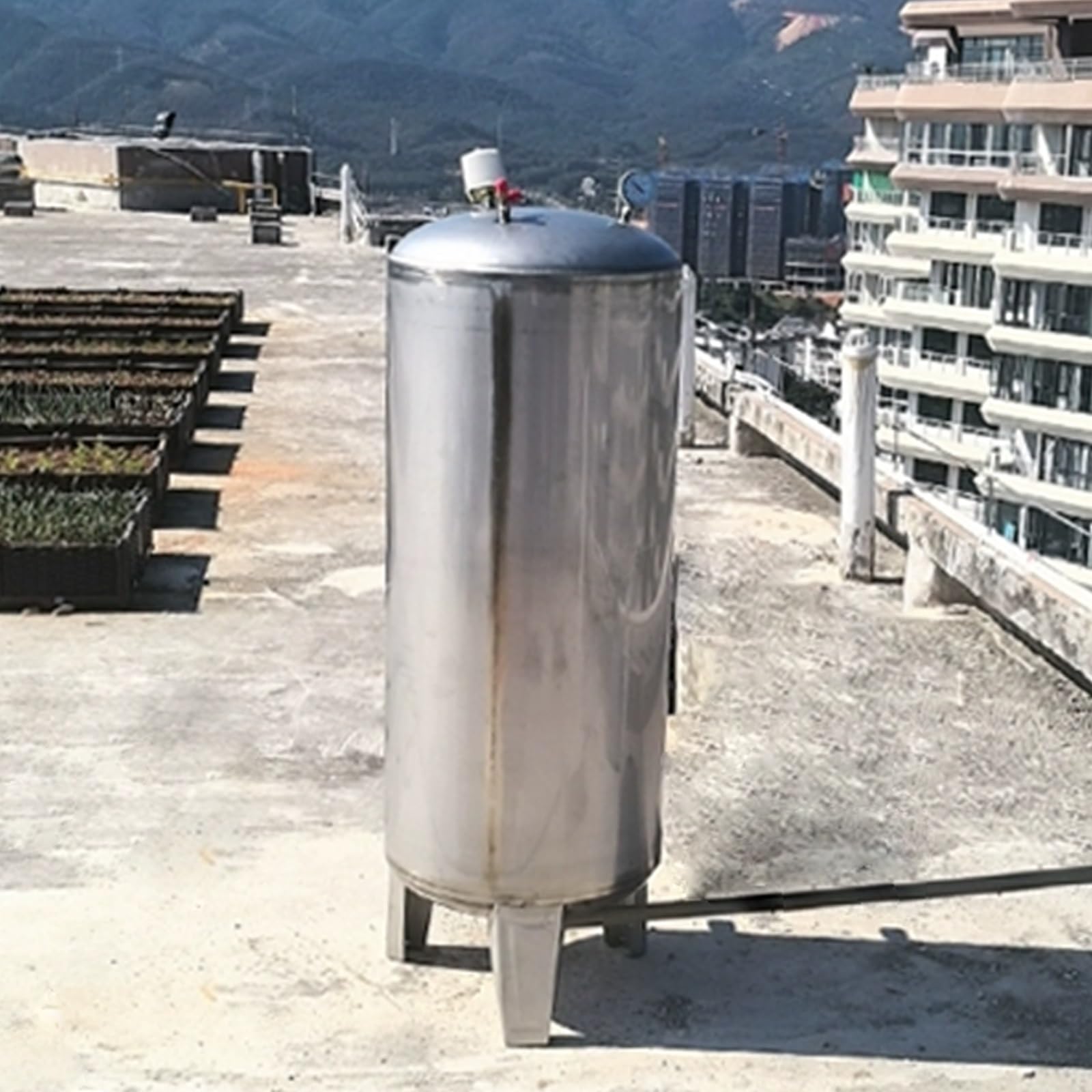 Tanque de presión de Agua, Tanque de Almacenamiento de Agua por ósmosis inversa de Acero Inoxidable de 300 litros - Tanque presurizado de Gran Capacidad con Kit de Montaje para Uso doméstico