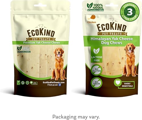Miniatura 5 de EcoKind Premium Gold Yak Cheese Himalayan masticables para perros, golosinas para perros de raza grande, todo natural, masticable para perros con