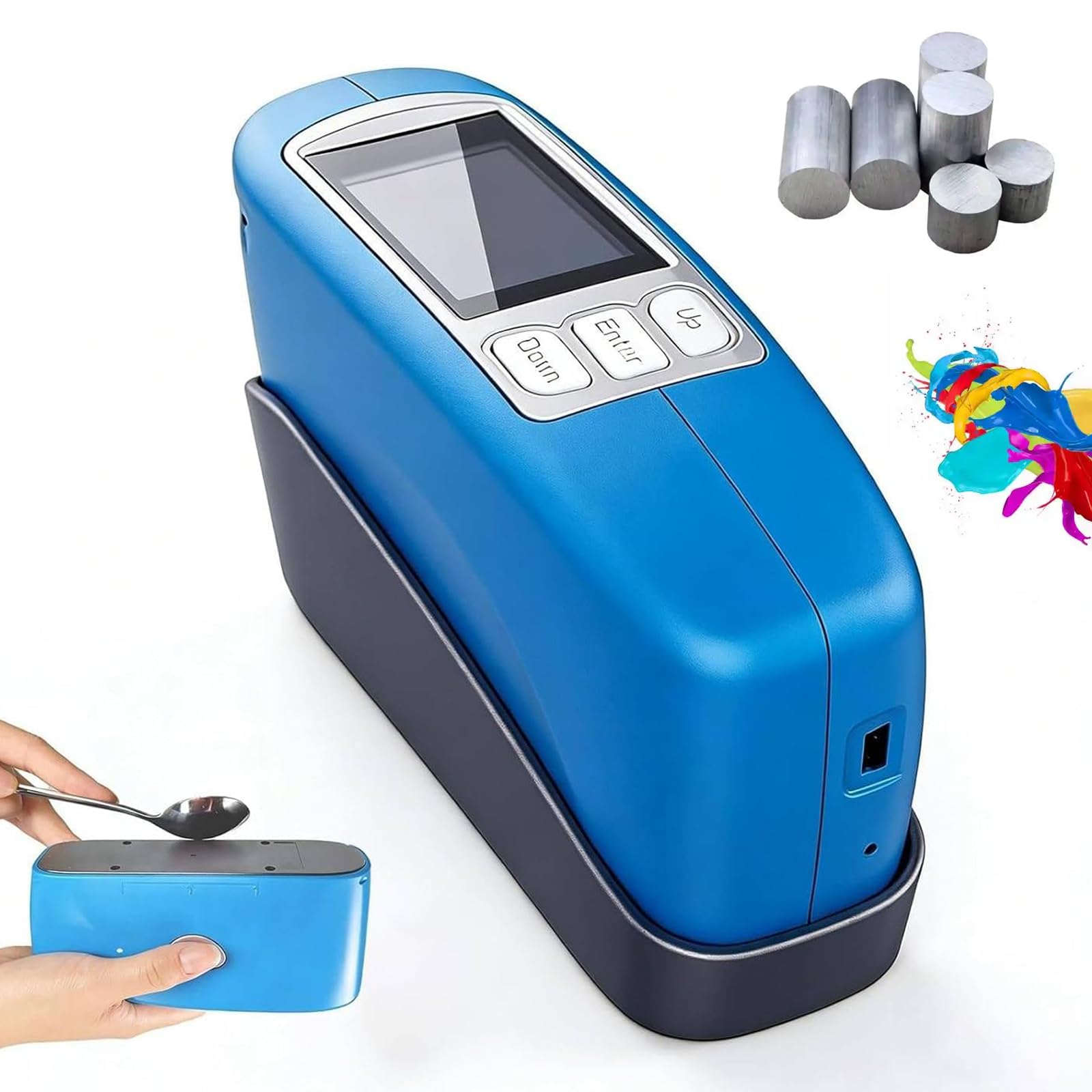 Medidor de brillo de precisión de 60 grados con almacenamiento de datos, portátil para pruebas de superficies de revestimientos, tintas, plásticos, galvanoplastia