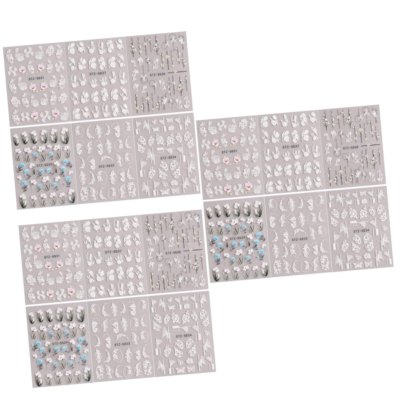 Healeved 18fogli Adesivi Per Unghie Design Per Decorazioni Su Unghie e Scrapbook Facili Applicare e Creativi Per