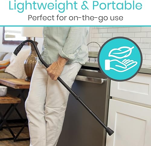 Miniatura 8 de Vive Bastón de caminar para mujeres, hombres, ancianos, agarre compensado patentado, ayuda ligera y ajustable para caminar con una punta Negro