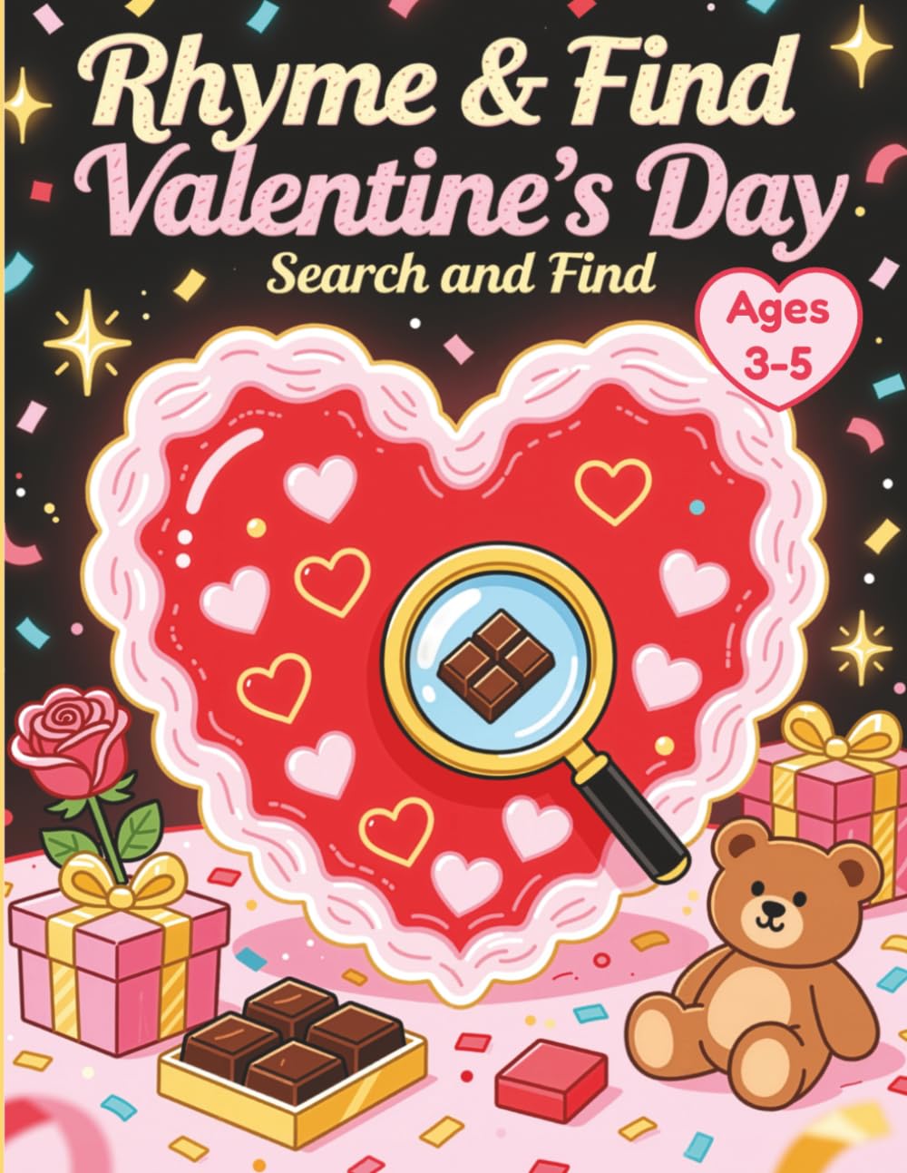 Rhyme & Find - Valentine’s Day Search and Find: A Fun Seek and Spot Activity Book for Kids Ages 3-5 | Interactive Rhyming Puzzles with Hidden Objects for Toddlers