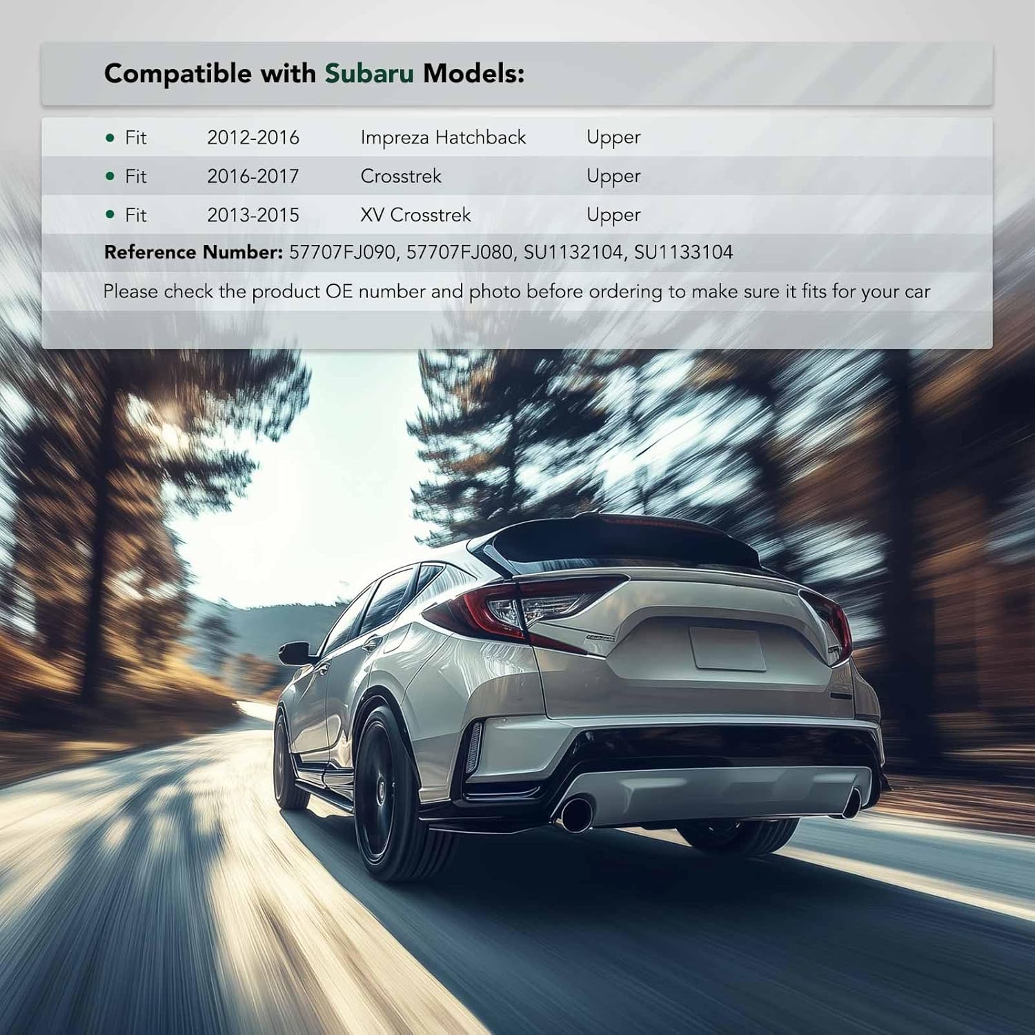 YHTAUTO Rear Driver and Passenger Bumper Brackets Compatible with Subaru Impreza 2012-2016, Crosstrek 2016-2017, XV Crosstrek 2013-2015, Driver and Passenger Side, 2-PC