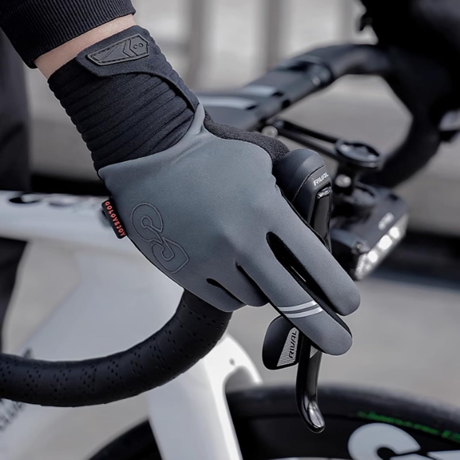 Gloves Winter Touch Screen Running Gloves, Thermal Gloves Cycling Gloves Lightweight Anti-Slip Driving Gloves (Color : Gray, Size : XXL)