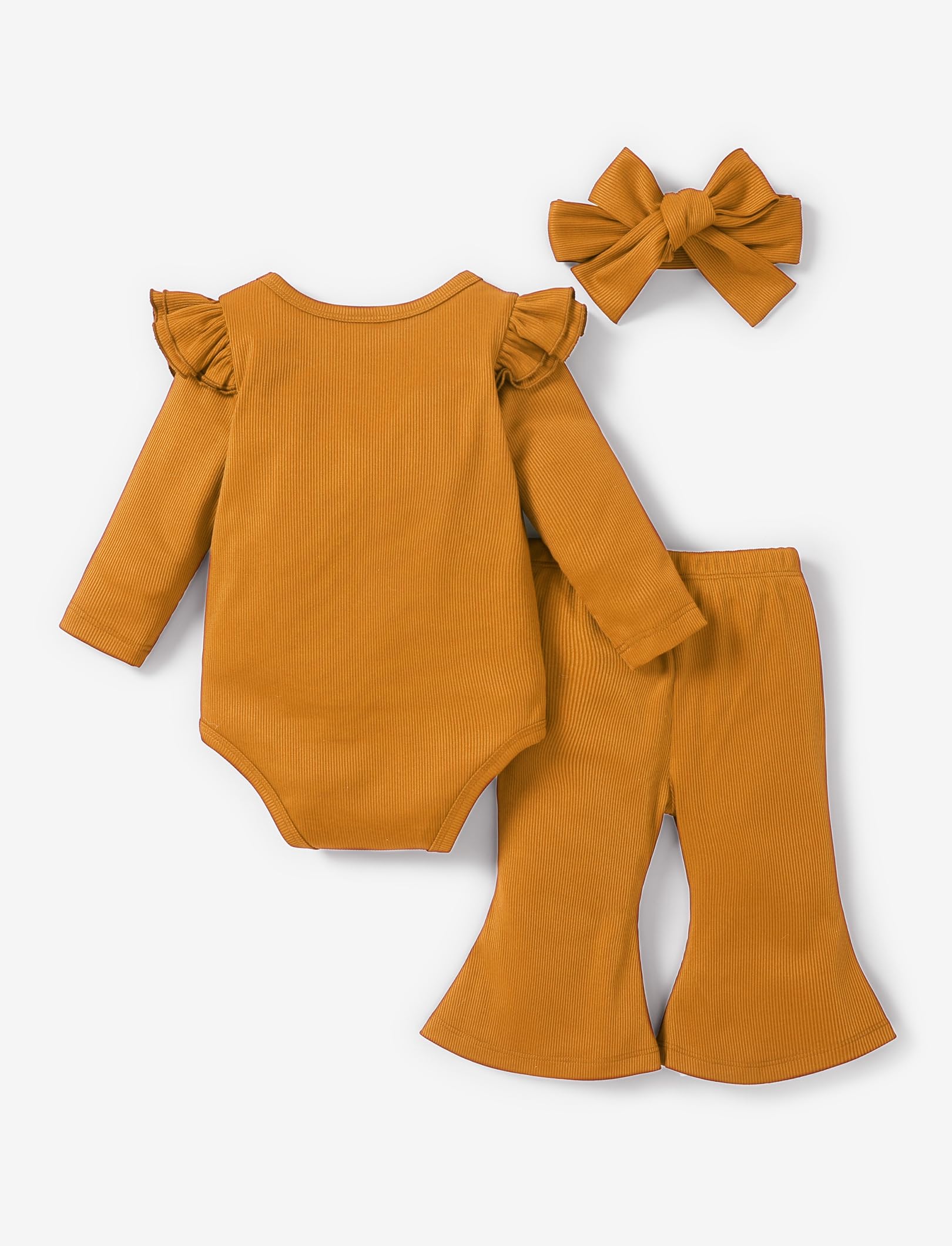 PATPAT Vestiti Neonato Femmina - Body Manica Lunga Neonato + Pantaloni Svasati + Fascia per Capelli, Body Neonata, Tuta Bambino, Regalo per Neonata Femmina, Neonata Femmina 0-18 mesi