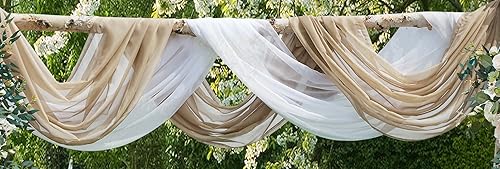 Miniatura 9 de WARM HOME DESIGNS The Yard - Tela de oro caramelo de 6 yardas de largo. Tela transparente a granel de 55 pulgadas de ancho para cortinas de toldo