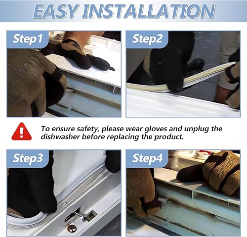 Miniatura 5 de WD08X10057 Junta de puerta de lavavajillas con WD8X227 y WD8X228 Kit Color blanco por Cenipar