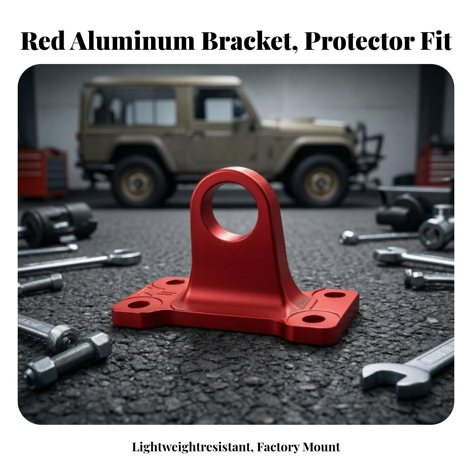 perfeclan Gancho Remolque para Vehículo con Soporte Montaje Aluminio Alta Resistencia con Abertura y Base Estable Acuado para Mejorar la Capacidad Remolque en Todas Las Condiciones, Rojo
