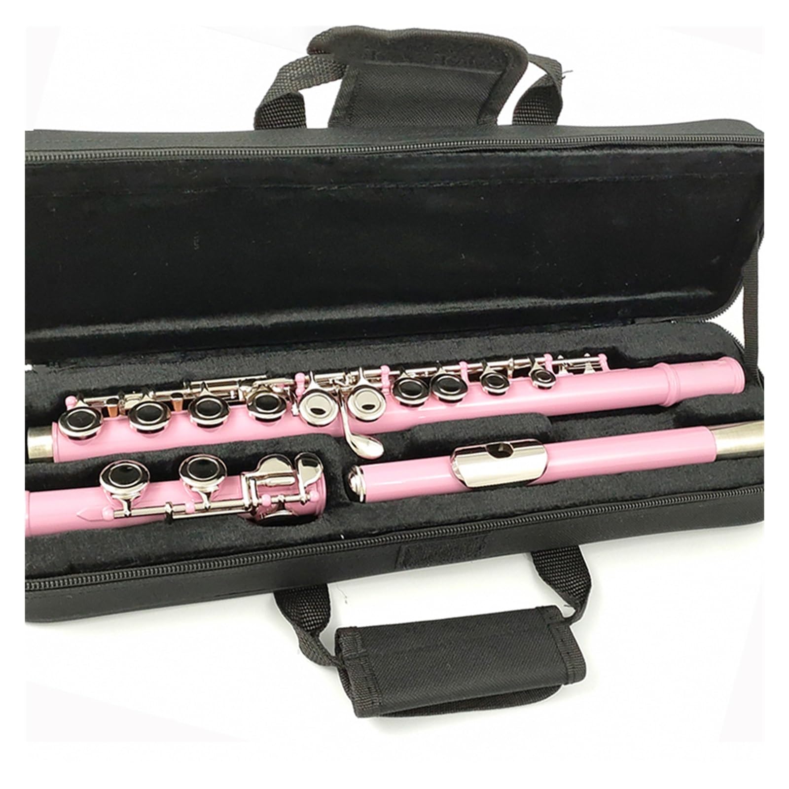 flauta travesera Flauta De 16 Orificios, Orificio Cerrado, Llave C, Instrumento, Cuproníquel, Niquelado, Flauta Rosa Con Llave E instrumento de flauta profesional