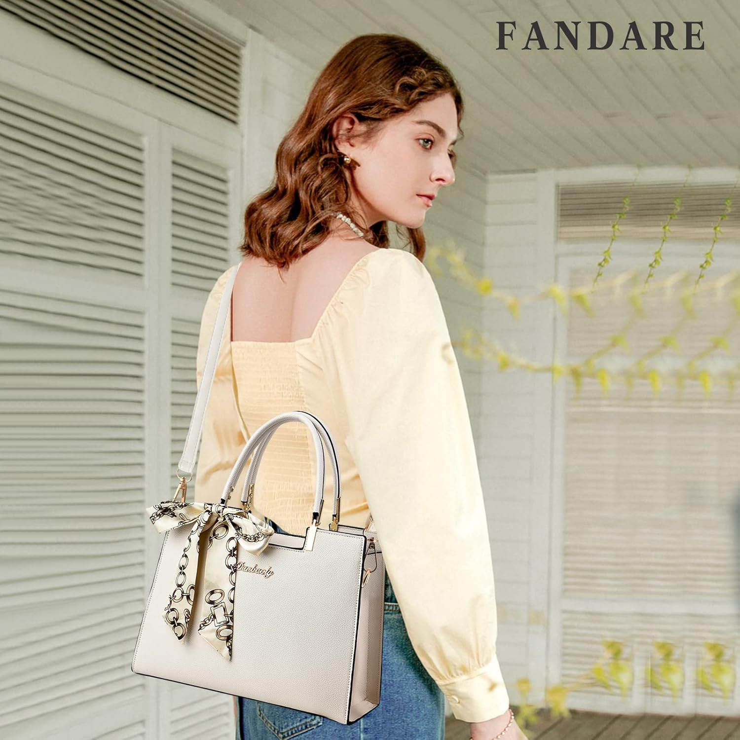 FANDARE Roomy Fashion Womens Totes Handbag Satchel Shoulder Bag Lightweight Top Handle Bag PU Leather Crossbody Bag