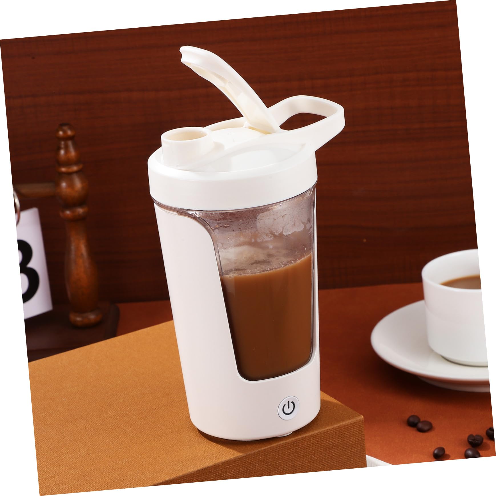 Shaker Électrique Automatique Rechargeable pour Café et Protéines Tasse Mélangeuse Portable PP et Abs Agitateur Homogène pour Boissons Protéinées et Soja pour Préparation Rapide