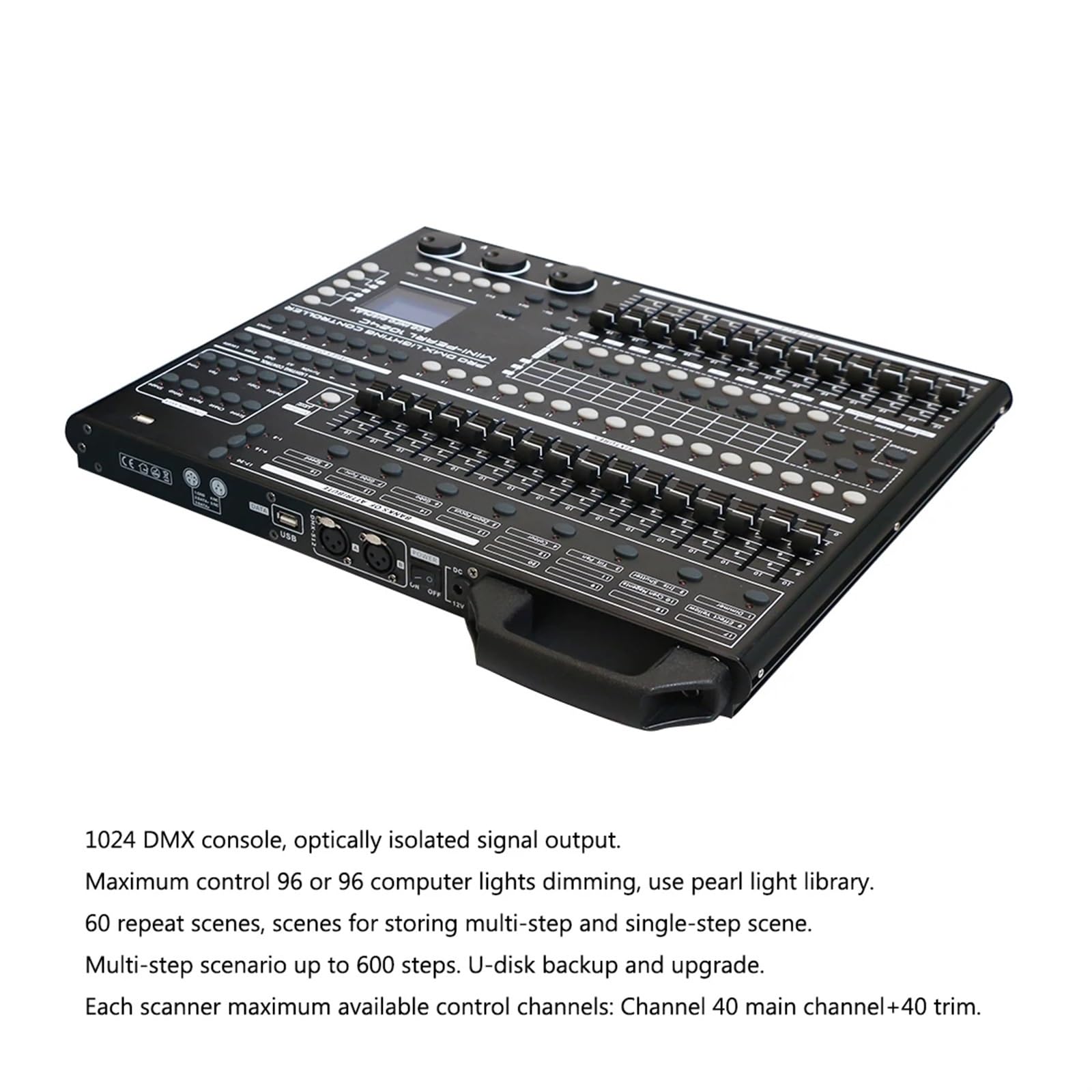 Kontroler DJ-ski Potężny ultracienki kontroler 1024 konsola DMX512 odpowiednia do reflektorów z ruchomą głowicą lampa Par seria oświetlenia scenicznego(500W)