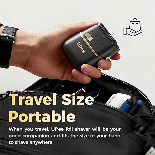 Miniatura 7 de Ufree Afeitadoras de aluminio para hombres, maquinilla de afeitar eléctrica mejorada, afeitadora recargable para hombre con 4 cuchillas flotantes,