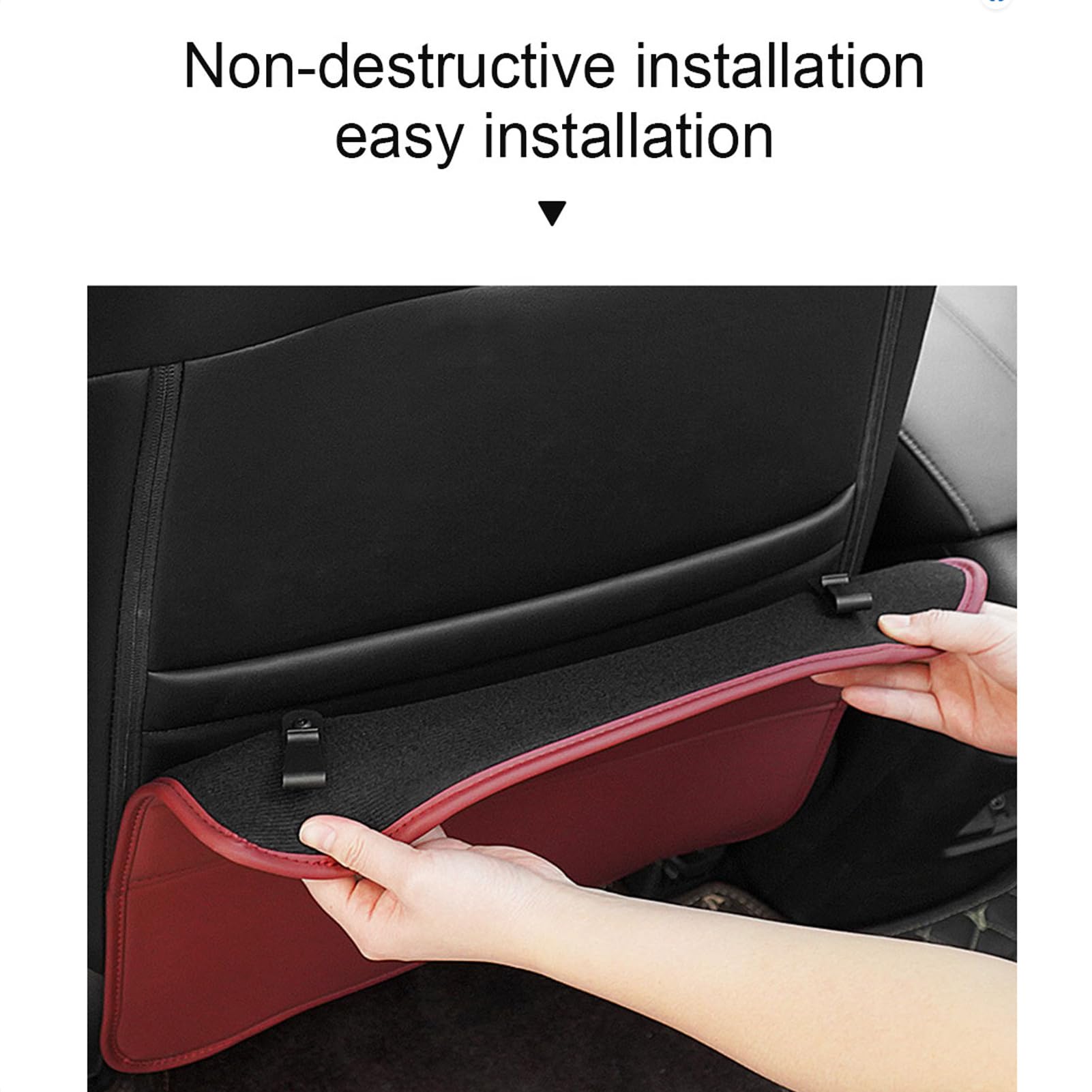 2pcs Alfombrilla Antipatadas para Asiento de Coche para Peugeot 206/207 / 208/2008 / 301/307 / 308/3008, Protector de Respaldo Antisuciedad Resistente al Agua,- Black