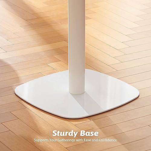 Miniatura 8 de VONLUCE Mesa de comedor cuadrada moderna para 2 y 4 personas, mesa de comedor pequeña de cocina con pedestal de 32 pulgadas, estilo de mediados de