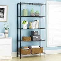 Vista 2 de PayLessHere sistema de 5 estantes ajustables de acero, ideal para almacenamiento en cochera