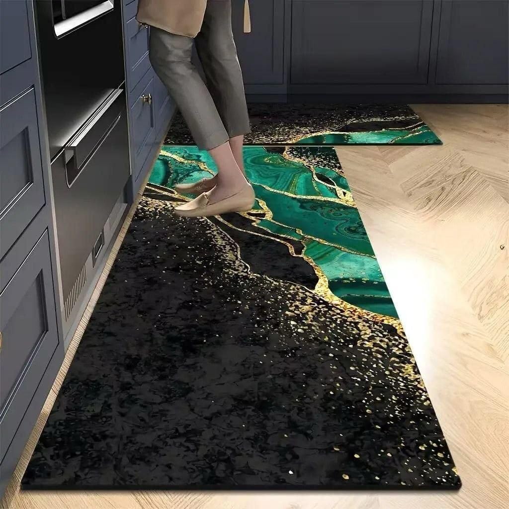 LADILA 2 Piece Kitchen Mats, Waterproof Memory Foam Kitchen Rugs, Standing Desk Mat Floor Mats, Comfort Runner Rug Carpets for Kitchen Floor, Waterproof Comfort Standing Mat (D - 14) — Amazon image 3