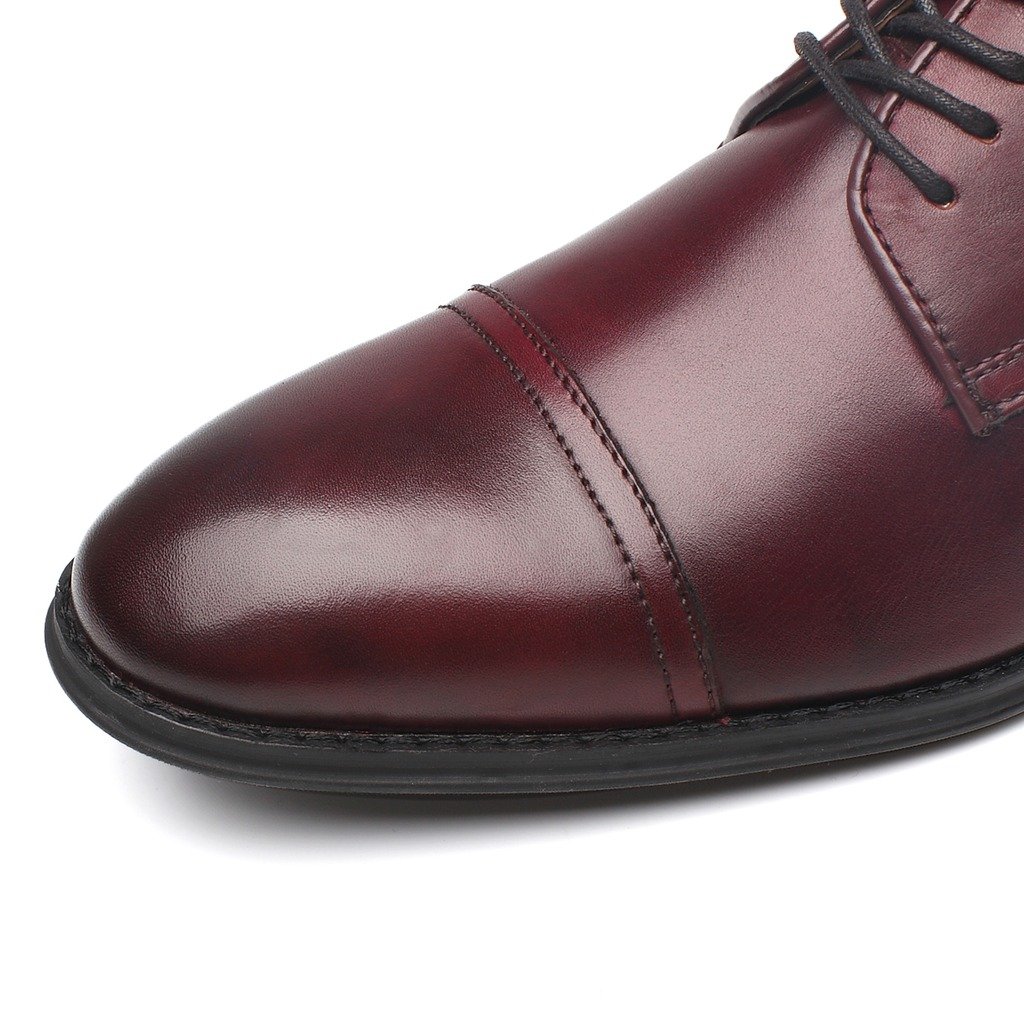 La Milano Mens Leather Updated Classic Cap Toe Oxfords Lace Dress Shoes