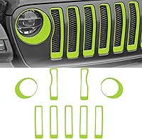 Vista 17 de RT-TCZ para Wrangler JL Rejilla de malla frontal inserto de parrilla faro luz de cubierta para Jeep Wrangler JL JLU 2018-2022 Accesorios exteriores