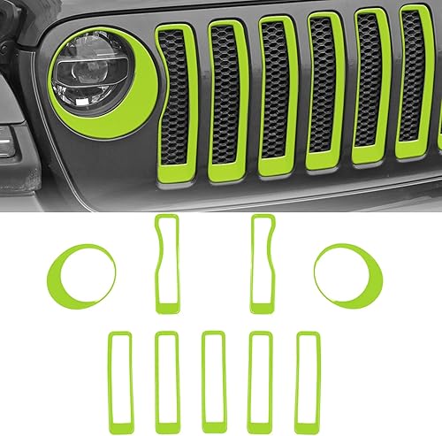 Miniatura 17 de RT-TCZ para Wrangler JL Rejilla de malla frontal inserto de parrilla faro luz de cubierta para Jeep Wrangler JL JLU 2018-2022 Accesorios exteriores