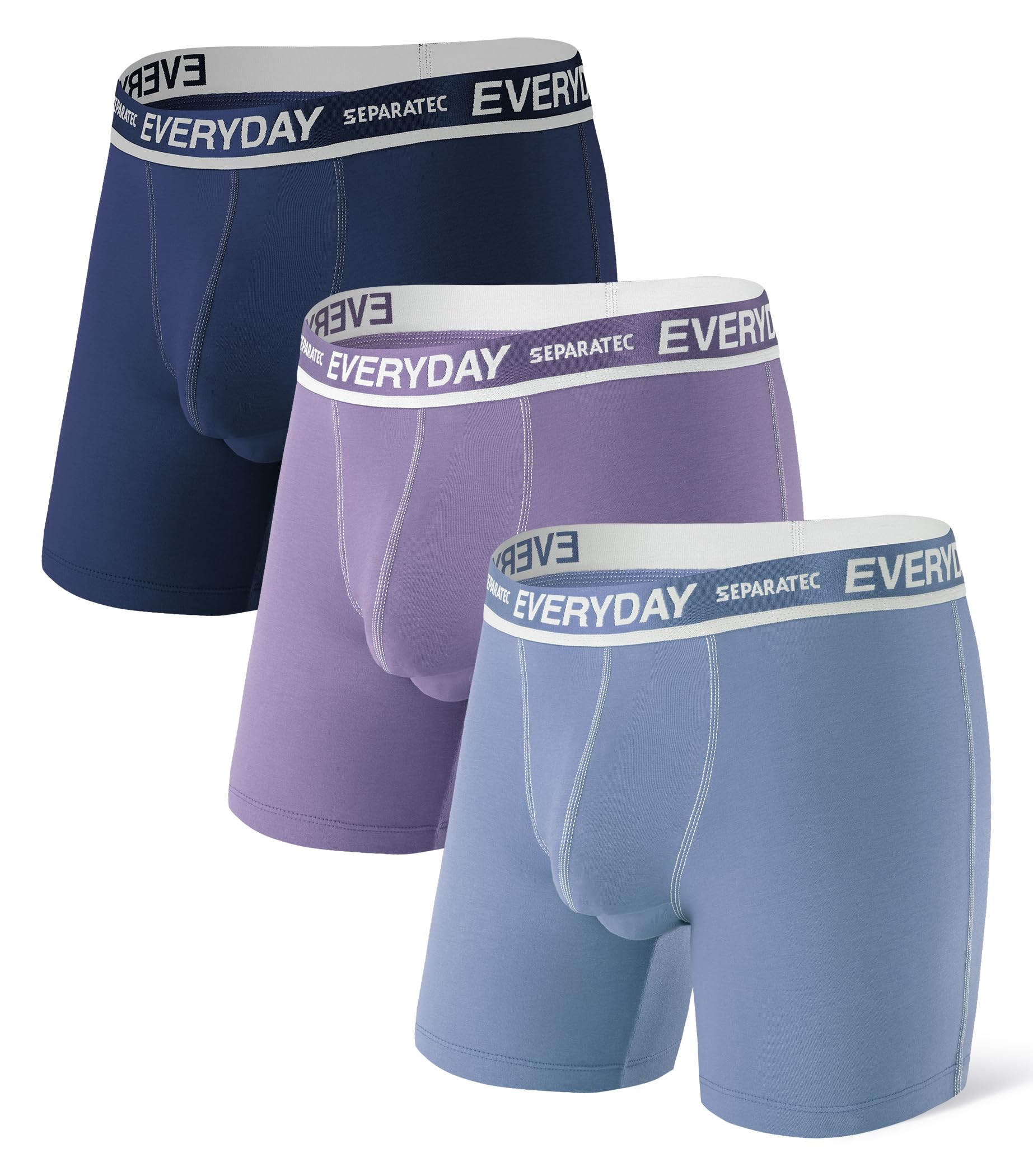 SeparatecCotton Dual Pouch Men's Underwear Comfortable Soft Breathable Everyday Boxer Briefs for men 7 Pack