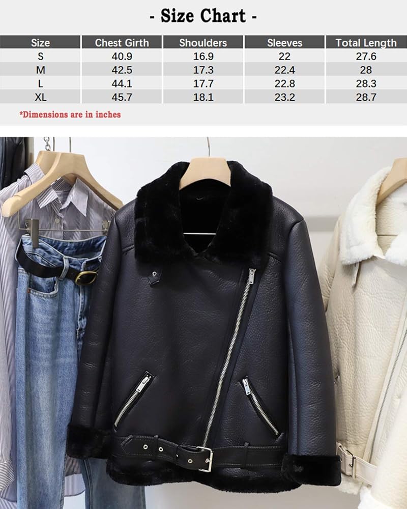 Winter Women's Faux Leather Lambs Leather Jacket Moto Biker Short