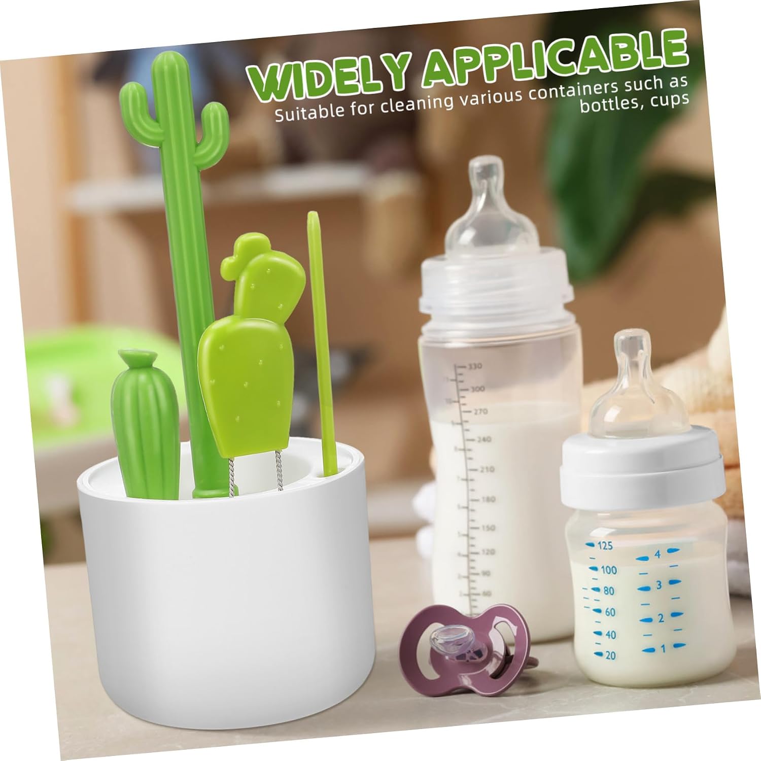 Silicone Bottle Cleaning Brush Set for Cup Lids, Deep Groove Care