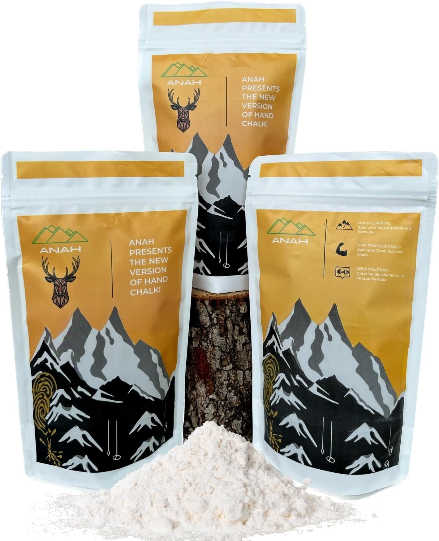 Anah Presents The New Version of Hand Chalk - Fine Texture - Designed for Athletes, Rock Climbing, Tennis, Weight Lifting and Gym Professionals. with 100% Recyclable Packaging!