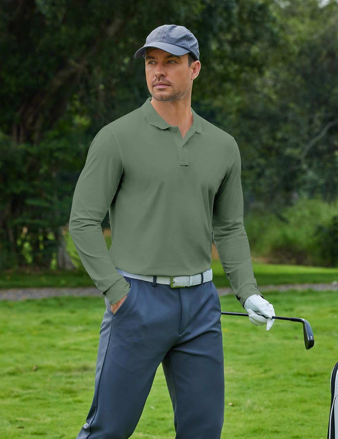 COOFANDY Men's Long Sleeve Polo Shirts Moisture Wicking Golf Shirts Lightweight Athletic Collared Shirt - Image 6