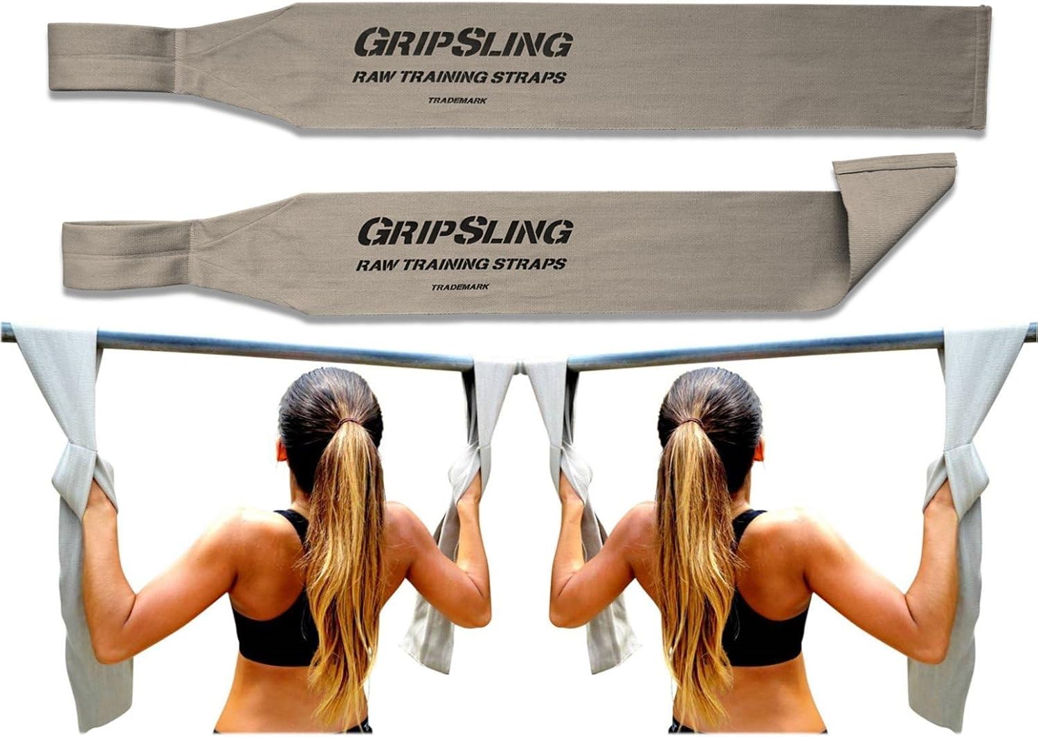 GripSling Raw Training Straps for Bodyweight Strength Training and Calisthenics Exercise, Fitness, and More - Perfect for Home, Gym, Traveling, and Outdoor Workouts - 2 Piece Standard Straps
