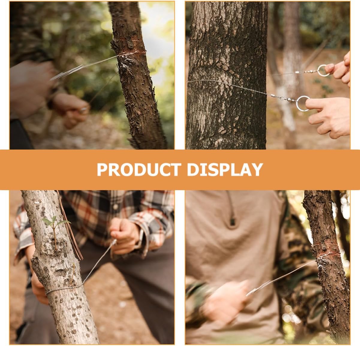WOONEKY 4pcs Survival Wire Saws Portable Pocket Cutting Tools for Camping Hiking and Outdoor Emergencies Stainless Steel Lightweight and Flexible Design