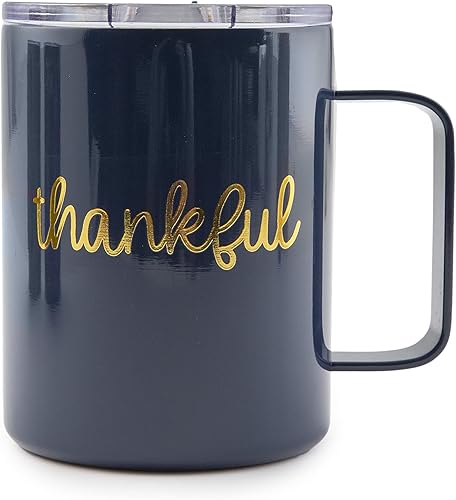 Miniatura 8 de Cambridge Silversmiths Thankful - Juego de 2 tazas de café aisladas de 16 onzas, color azul marino, 0