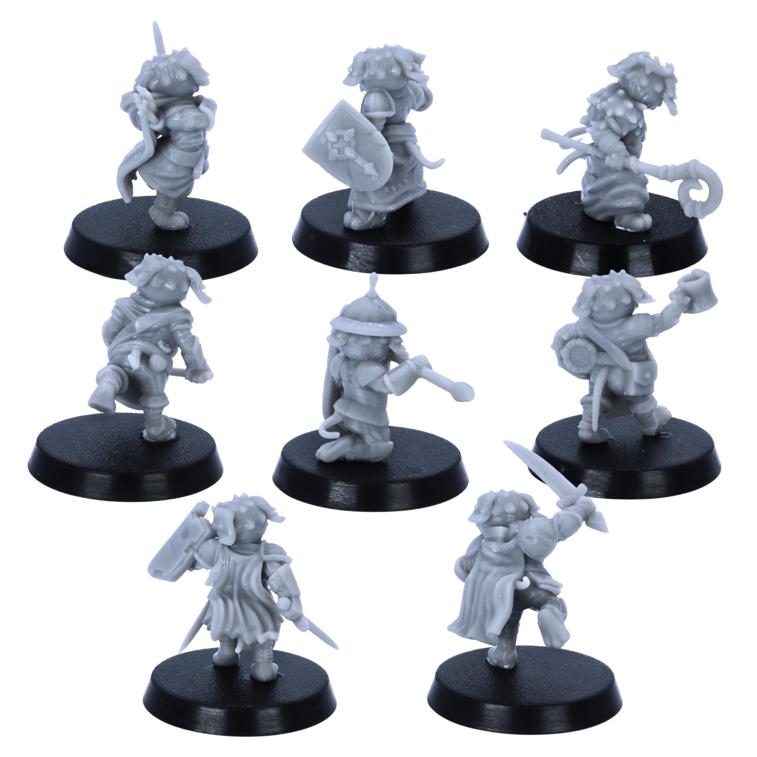 Dog Folk Miniatures Set - 8 Dog Miniatures for Tabletop RPGs, Grey, 28mm Scale - Image 3