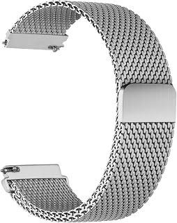 Milanaise Metall Armband für Garmin Venu 3S/Venu 2S/Vivoactive 4S/Vivomove 3S/Forerunner 265s/255s/255s Music Herren/Damen,Uhrenarmband 18mm Magnet Band,Fallschirmschnalle 18 Smartwatch Ersatzarmband