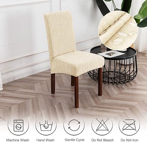 Vista 104 de Genina Fundas impermeables para sillas Parsons de comedor, fundas elásticas para sillas Parsons para comedor, cocina, funda protectora para silla