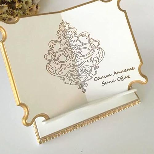 Miniatura 4 de Soporte para libros de madera hecho a mano | Corán, Biblia, soporte de la Torá, atril | Soporte de diccionario | Regalo de lector, regalo de ratón