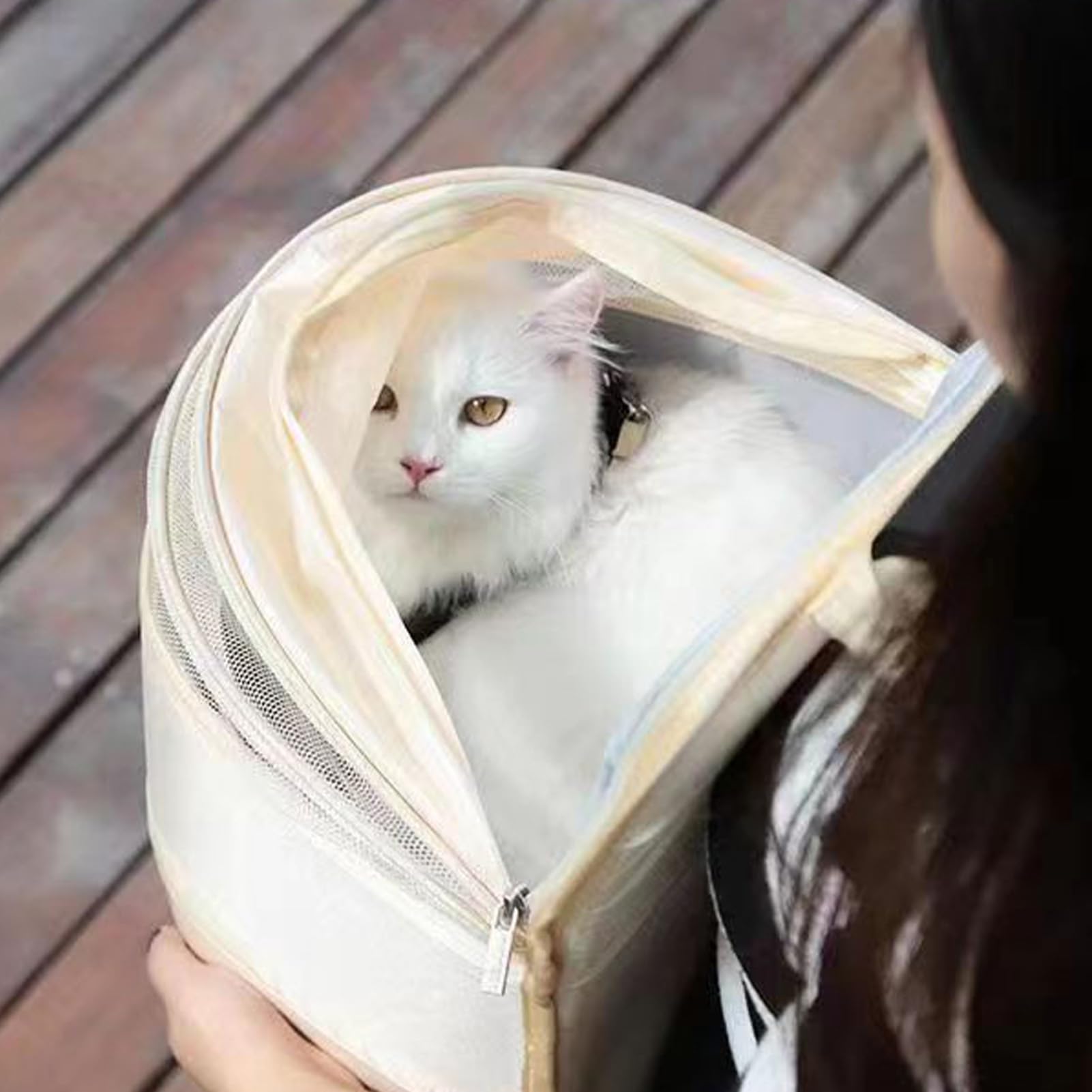 Pet Carrier Bag - Bolsa de transporte plegable ligera con ventana de malla y cojín suave | Ideal para actividades de senderismo y viajes cortos diarios con Ha