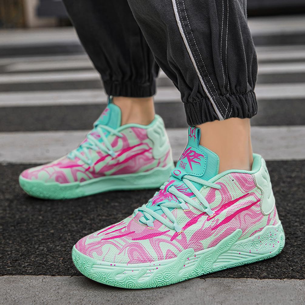 Męskie buty do koszykówki modne antypoślizgowe trampki i buty sportowe unisex lekka gumowa podeszwa zewnętrzna, oddychające, sportowe trampki młodzieżowe
