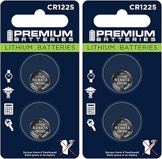 Premium Renata CR1225 Lithium 3V Coin Cell - Swiss Engineered High Capacity Batteries (4 Pack)