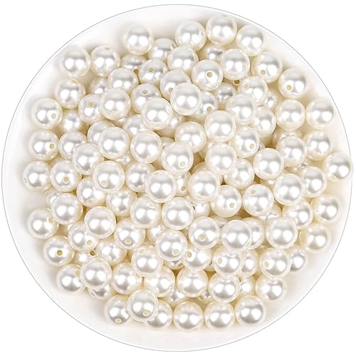 Pearl Beads for Craft, Anezus 200pcs Ivory Faux Fake Pearls,
