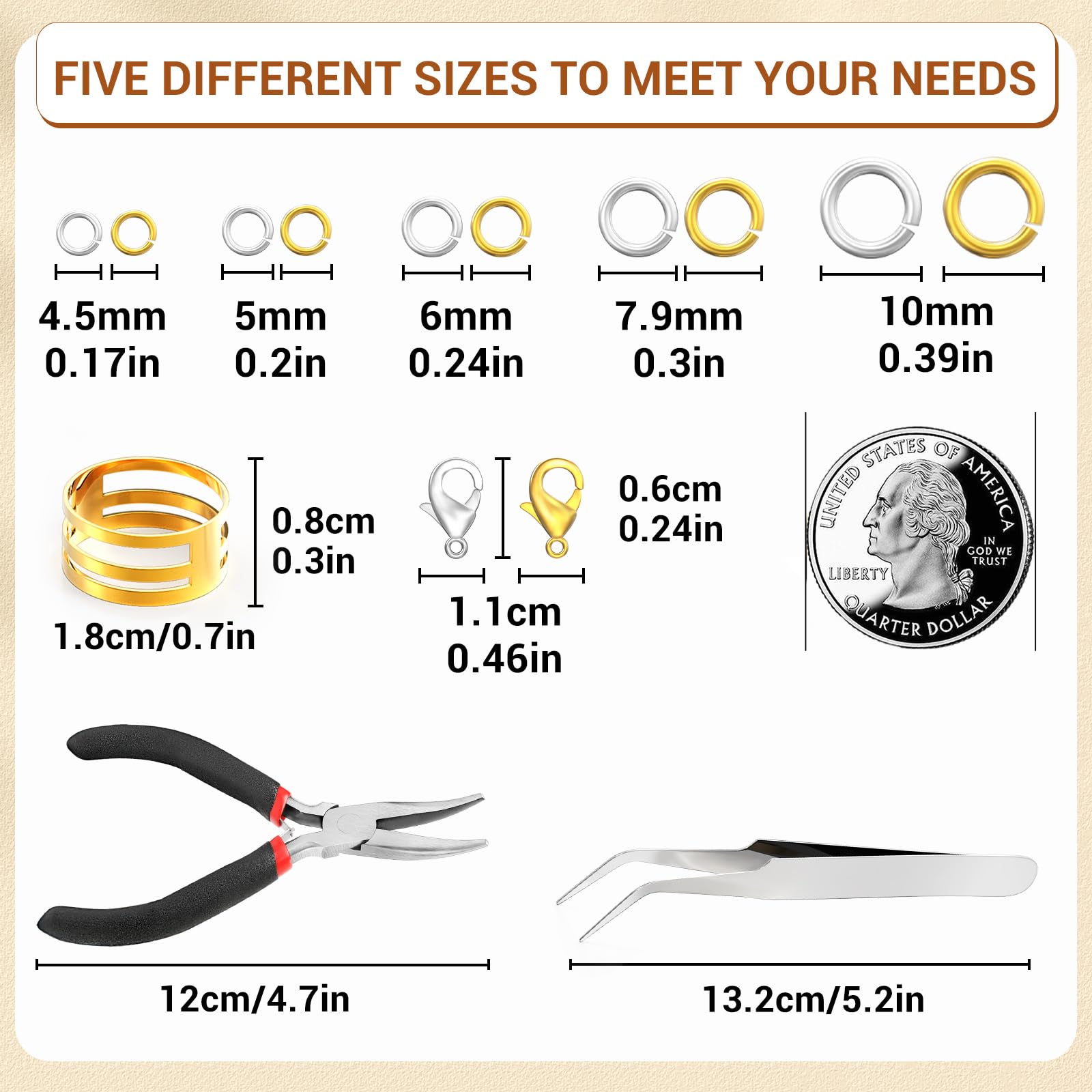 Jump Rings Jewelry Making Kit - 1200 Pcs -2