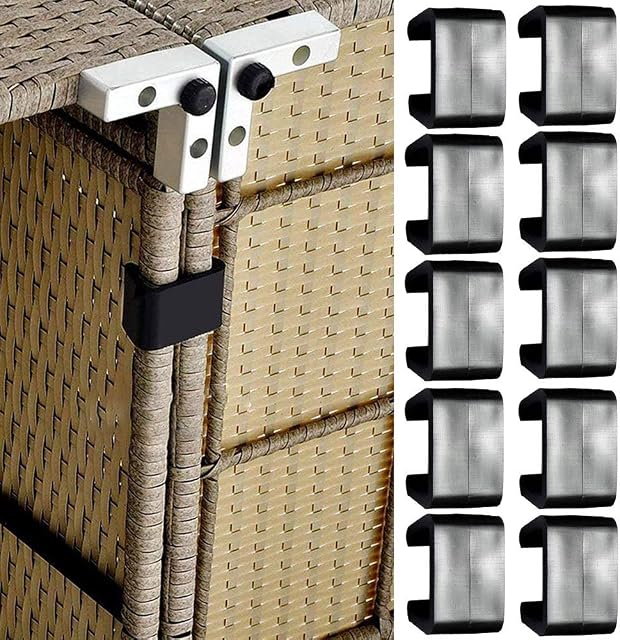 MOVKZACV Couch Patio Rattan Garden Furniture Clips, Patio Sectional Sofa Connect Clamps, Outdoor Wicker Chair Sofa Alignment Fasteners Clips